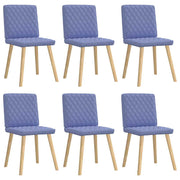 Eetkamerstoelen 6 stuks jeansblauw polyester