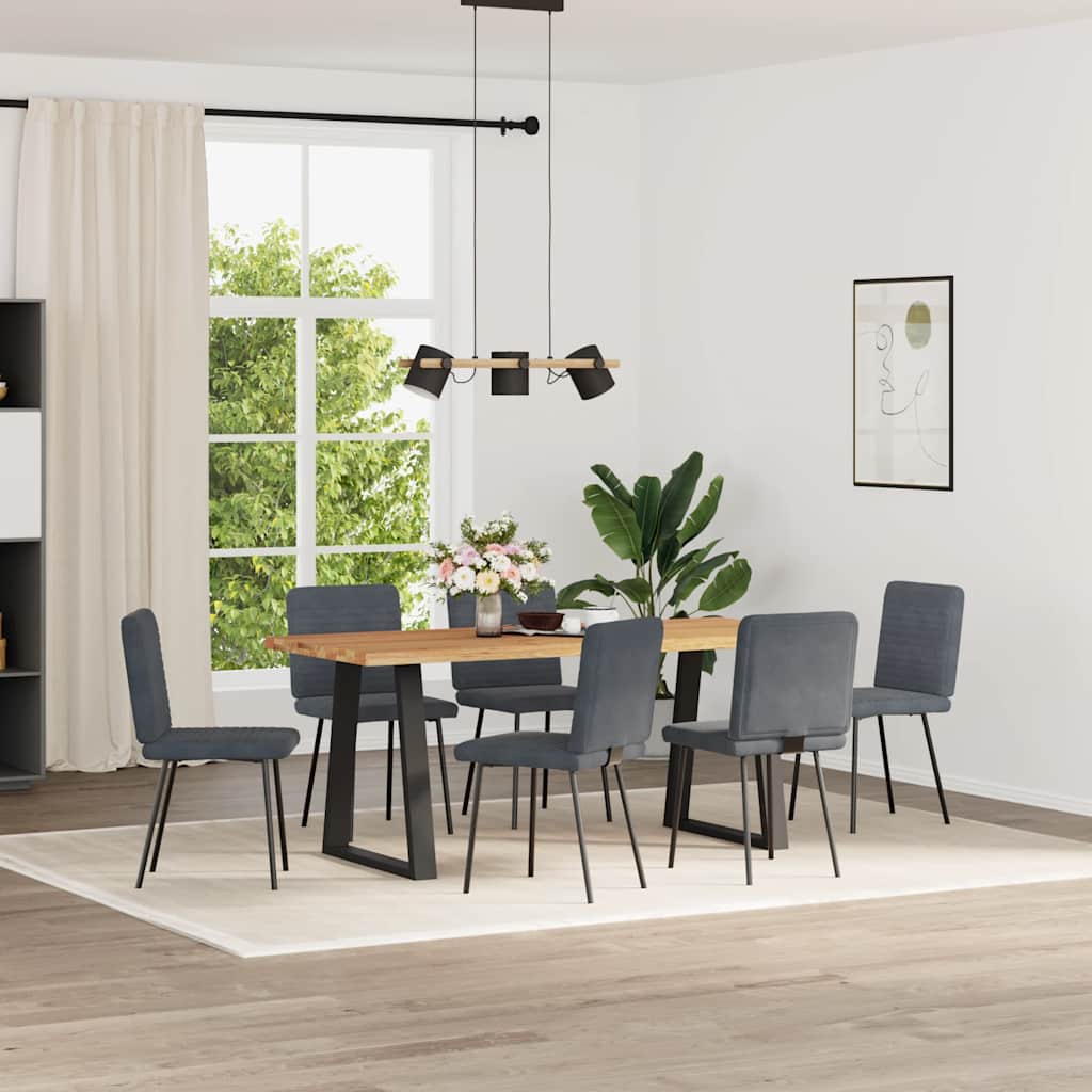 Eetkamerstoelen 6 st fluweel donkergrijs