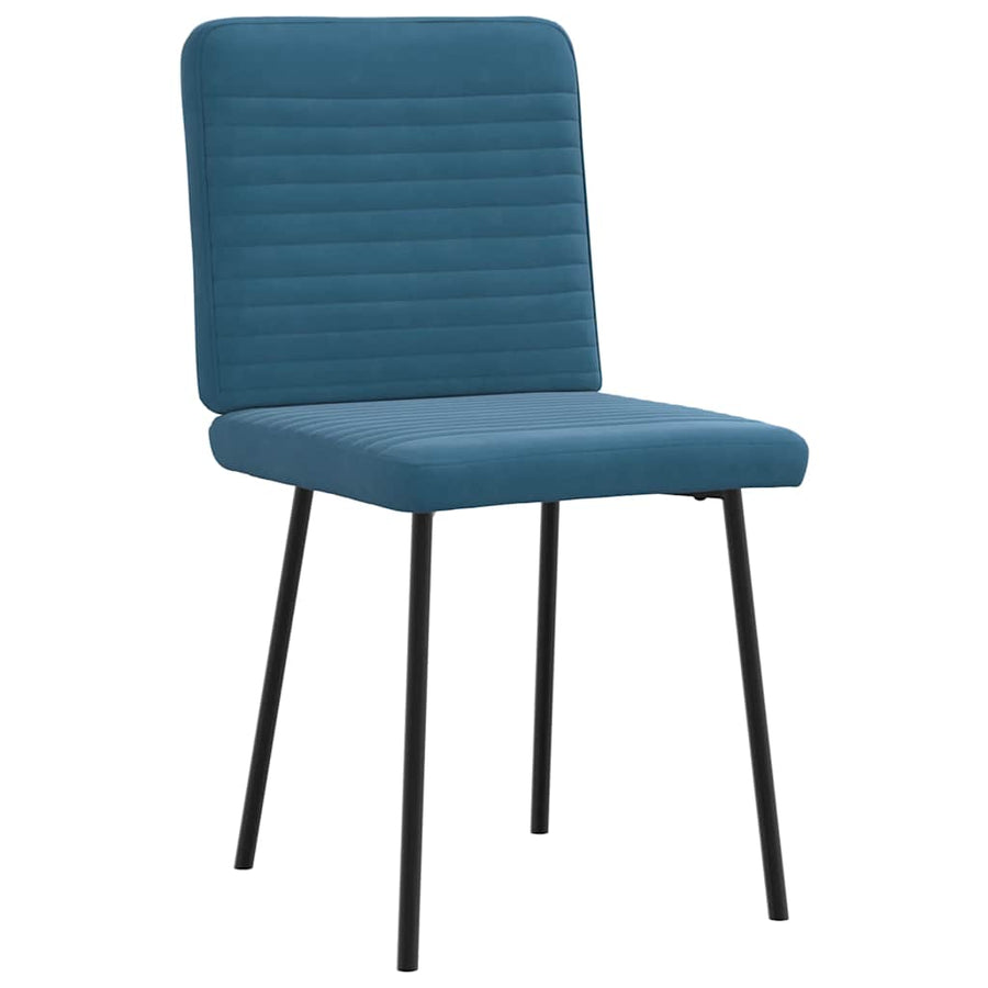 Eetkamerstoelen 6 st fluweel blauw