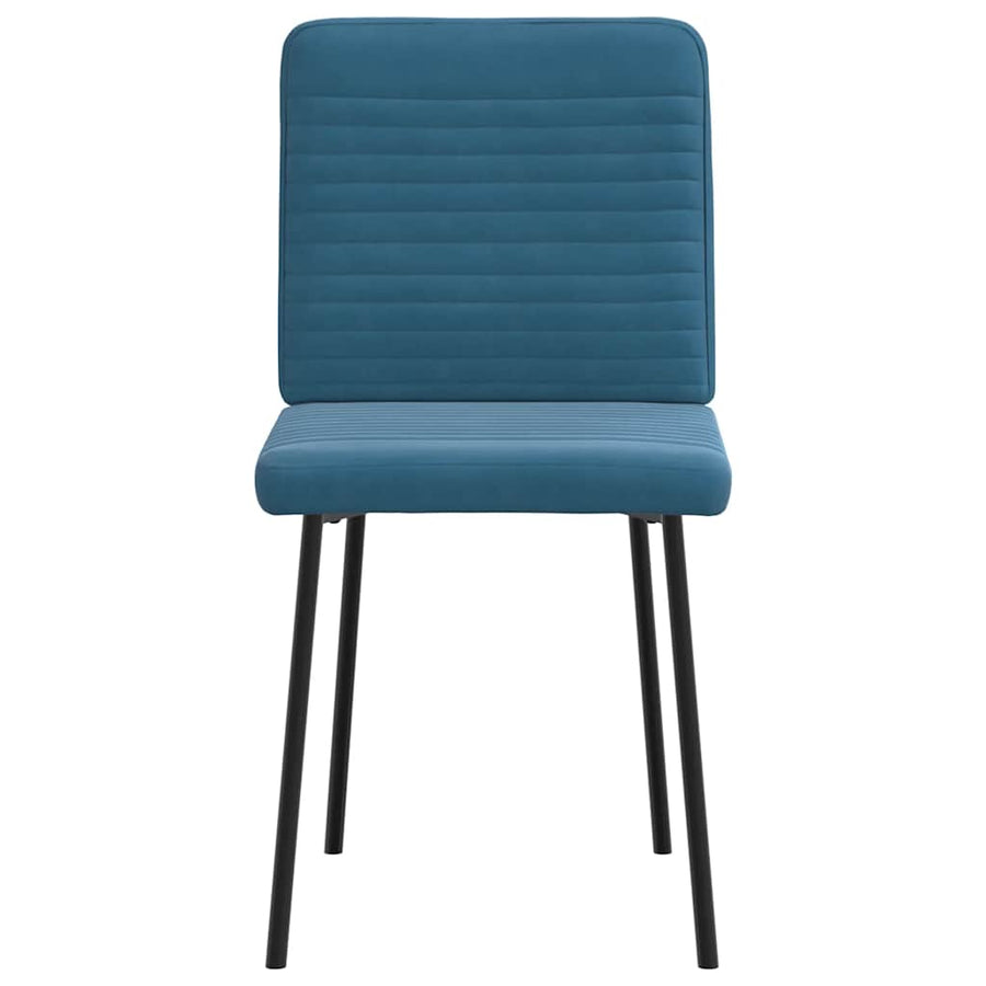 Eetkamerstoelen 6 st fluweel blauw