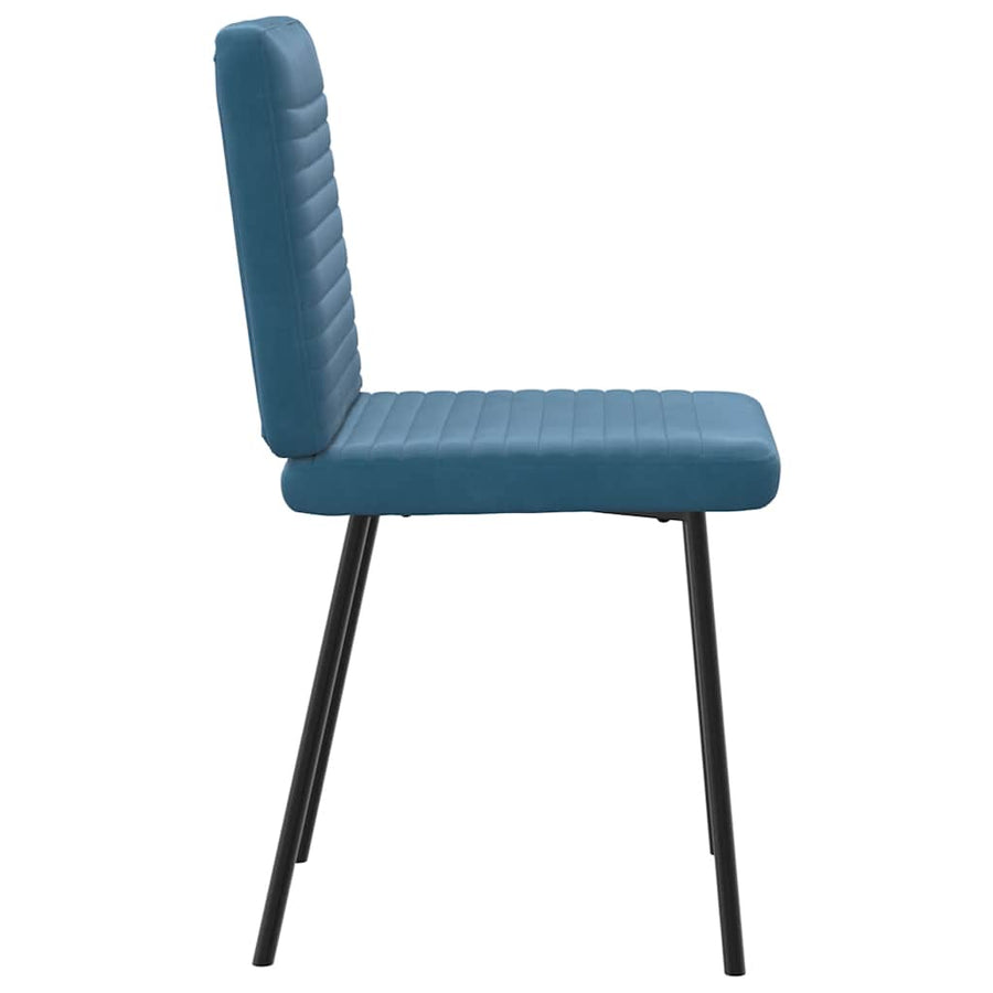 Eetkamerstoelen 6 st fluweel blauw