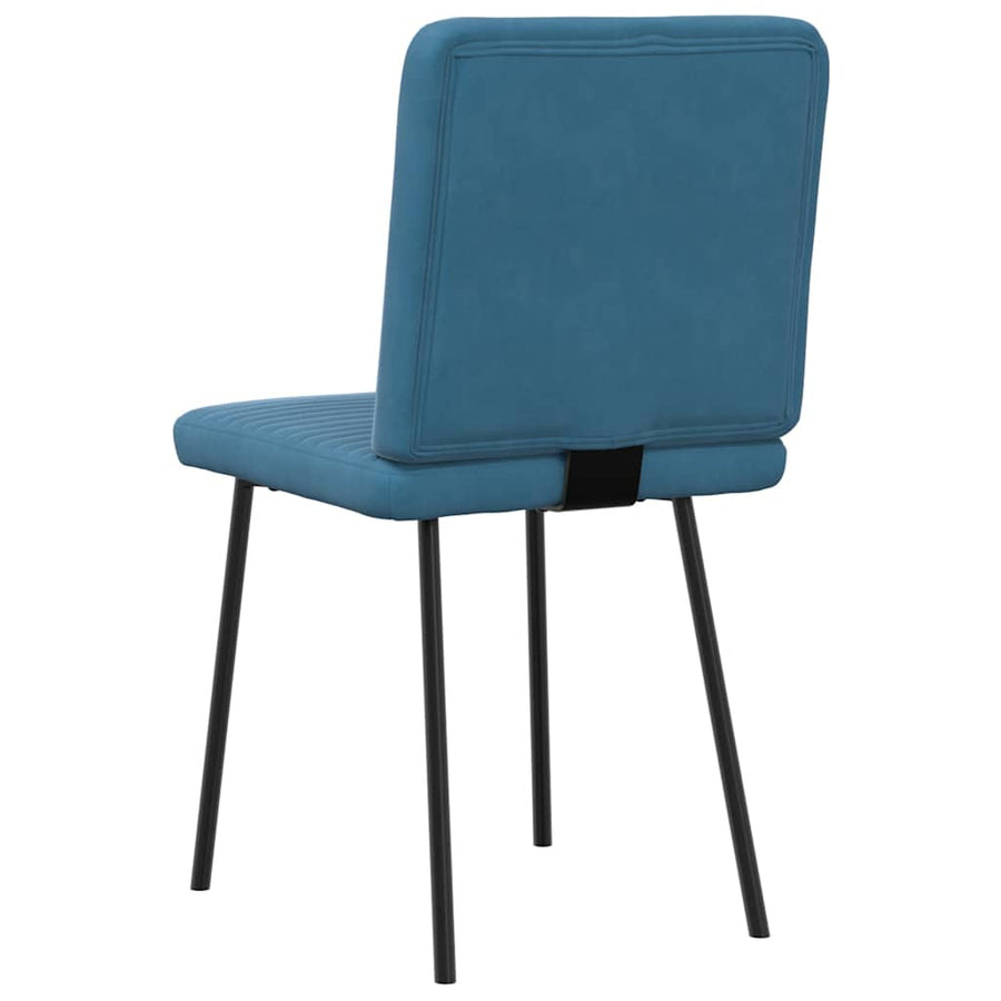 Eetkamerstoelen 6 st fluweel blauw