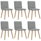 Dining chairs 6 pcs fabric light grey