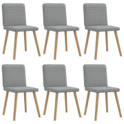 Eetkamerstoelen 6 stuks stof lichtgrijs 45x54x86 cm