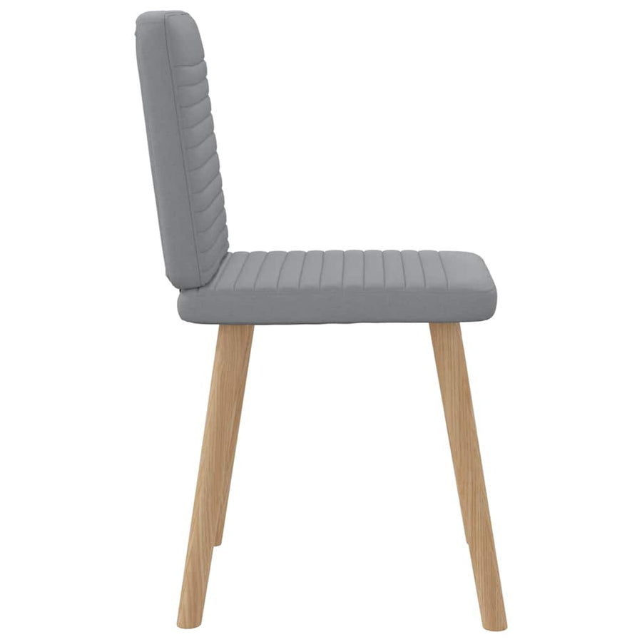 Eetkamerstoelen 6 st stof lichtgrijs