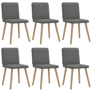 Eetkamerstoelen 6 st donkergrijs stof