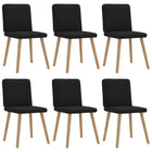 Dining chairs 6 pcs black fabric