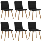 Eetkamerstoelen 6 stuks stof zwart