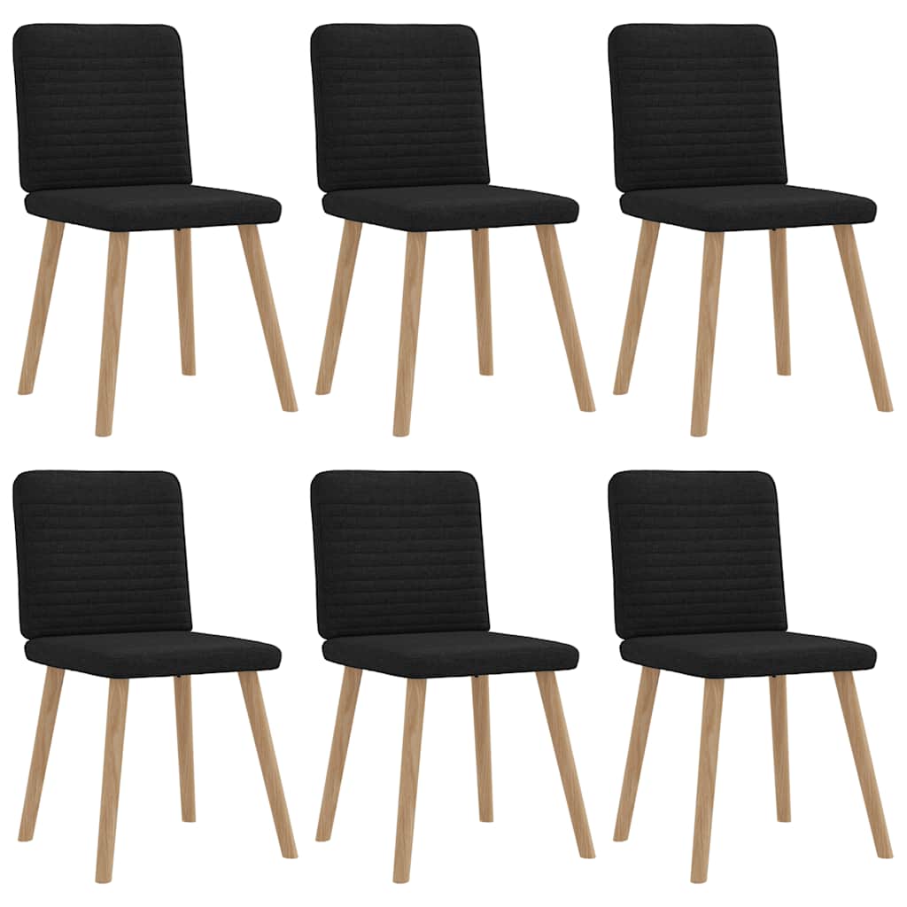 Eetkamerstoelen 6 st stof zwart