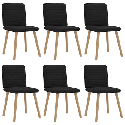 Eetkamerstoelen 6 st stof zwart