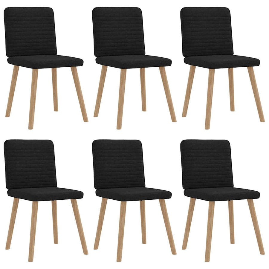 Eetkamerstoelen 6 st stof zwart