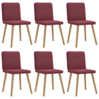 Dining chairs 6 pcs fabric wine red