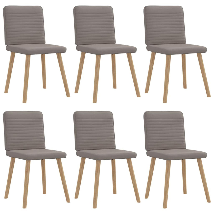Eetkamerstoelen 6 st stof taupe