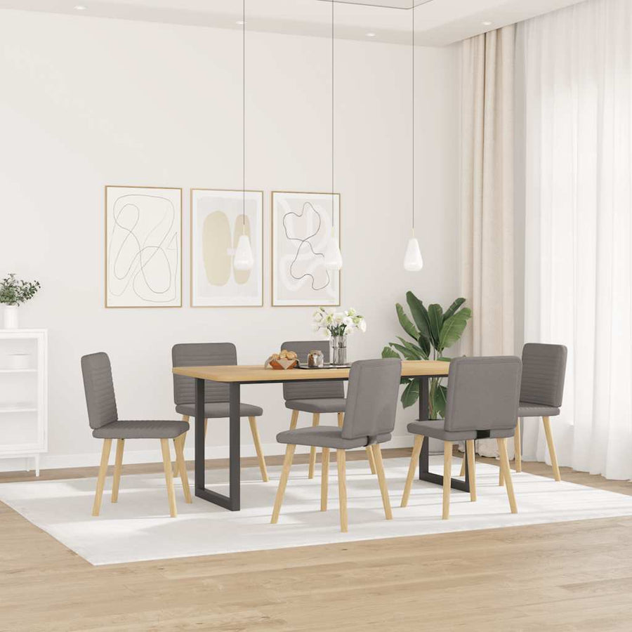 Eetkamerstoelen 6 st stof taupe