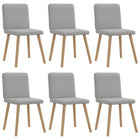 Dining chairs 6 pcs fabric cloud grey