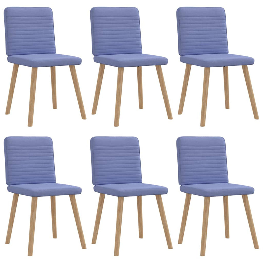 Eetkamerstoelen 6 st stof jeansblauw