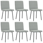 Eetkamerstoelen 6 st fluweel lichtgrijs 45x54x83 cm