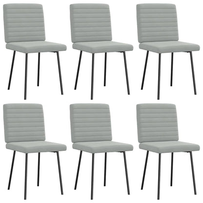 Eetkamerstoelen 6 st fluweel lichtgrijs