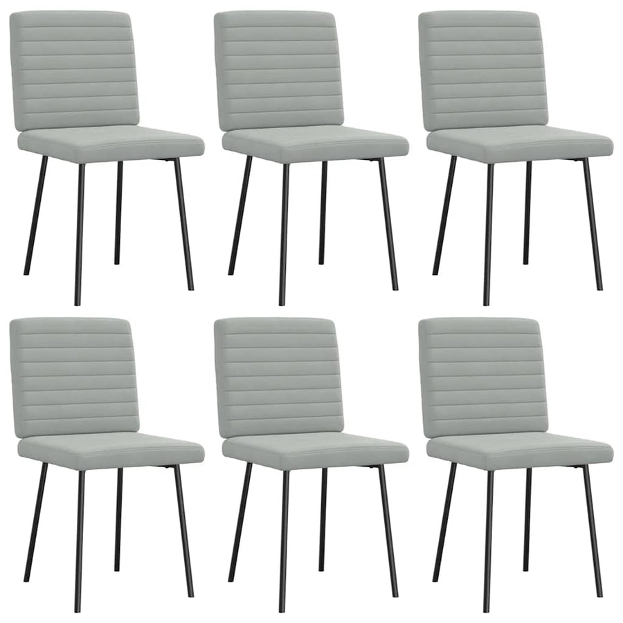 Eetkamerstoelen 6 st fluweel lichtgrijs