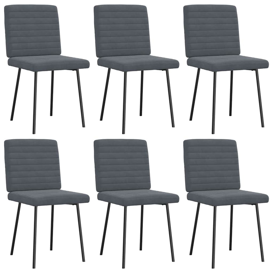 Eetkamerstoelen 6 st fluweel donkergrijs