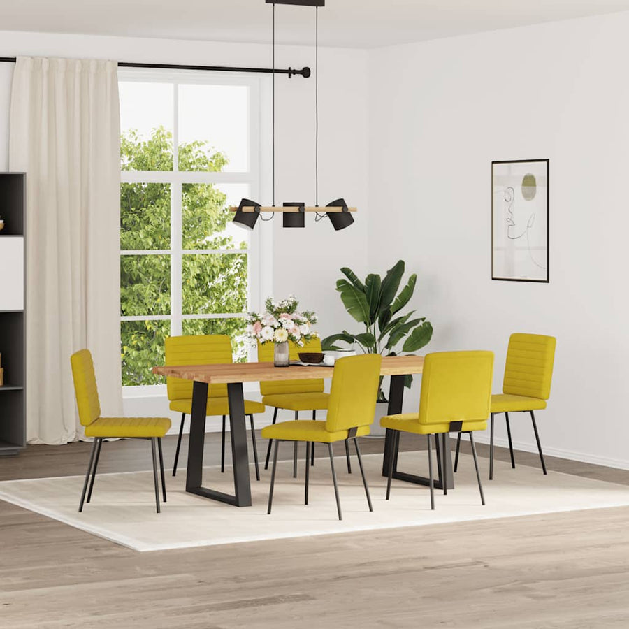Eetkamerstoelen 6 st fluweel geel