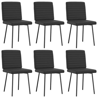 Eetkamerstoelen 6 st kunstleer zwart