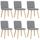 Eetkamerstoelen 6 stuks stof lichtgrijs 45x54x86 cm