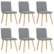 Eetkamerstoelen 6 stuks stof lichtgrijs 45x54x86 cm