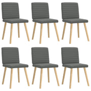 Eetkamerstoelen 6 st donkergrijs stof
