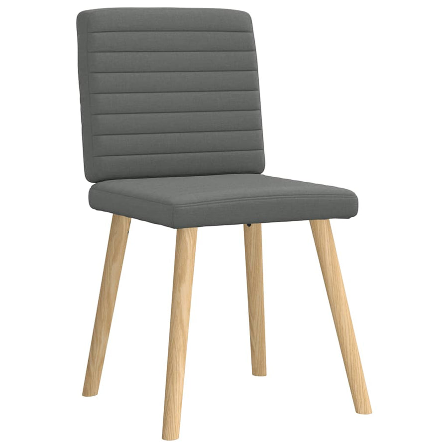 Eetkamerstoelen 6 st stof donkergrijs