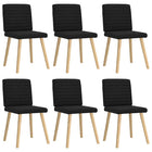 Dining chairs 6 pcs black fabric