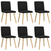 Eetkamerstoelen 6 stuks stof zwart 45x54x86 cm