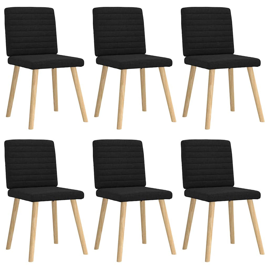 Eetkamerstoelen 6 st stof zwart