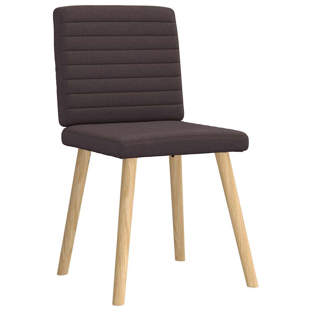 Eetkamerstoelen 6 st stof donkerbruin