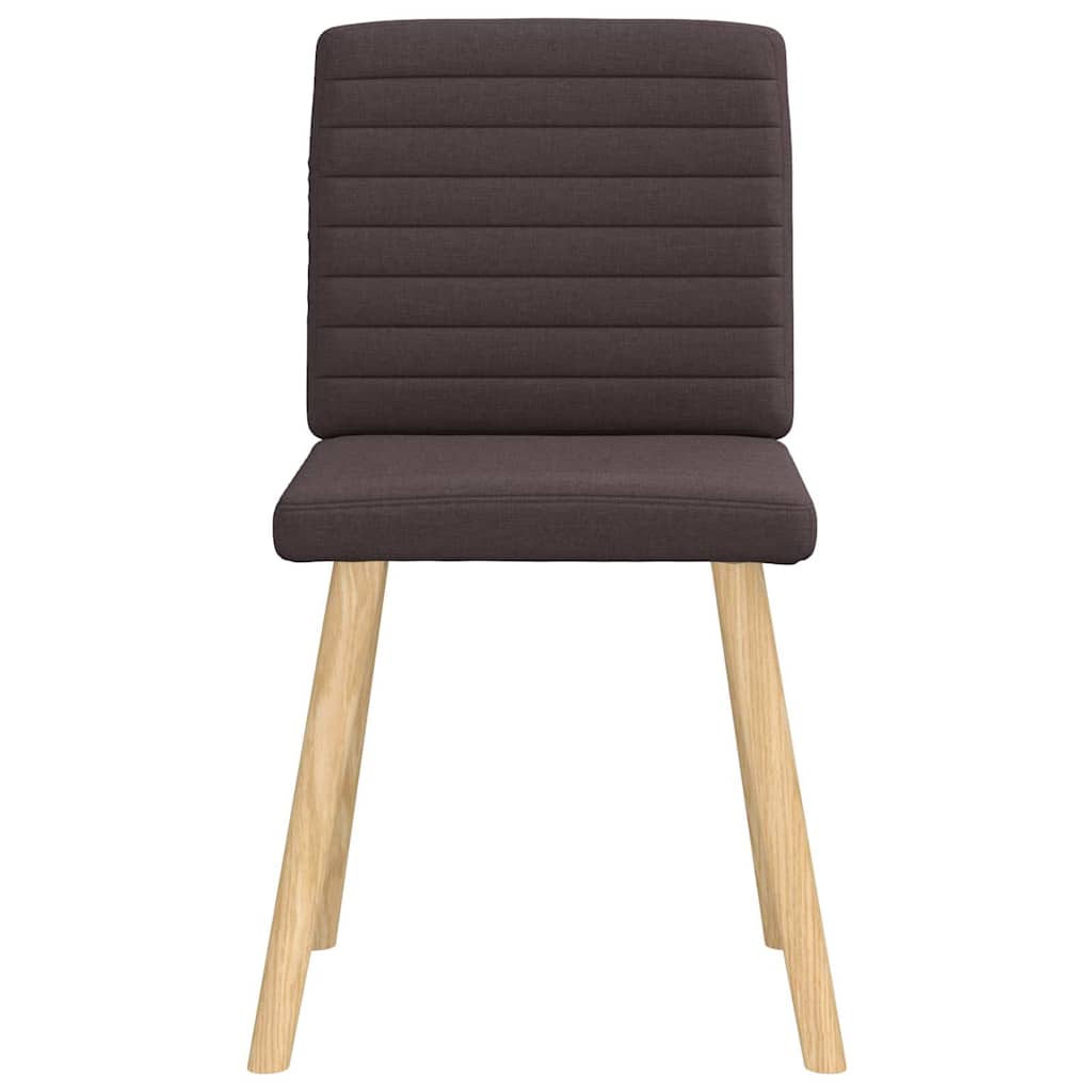 Eetkamerstoelen 6 st stof donkerbruin
