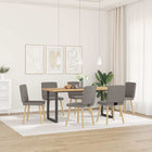Eetkamerstoelen 6 stuks taupe polyester