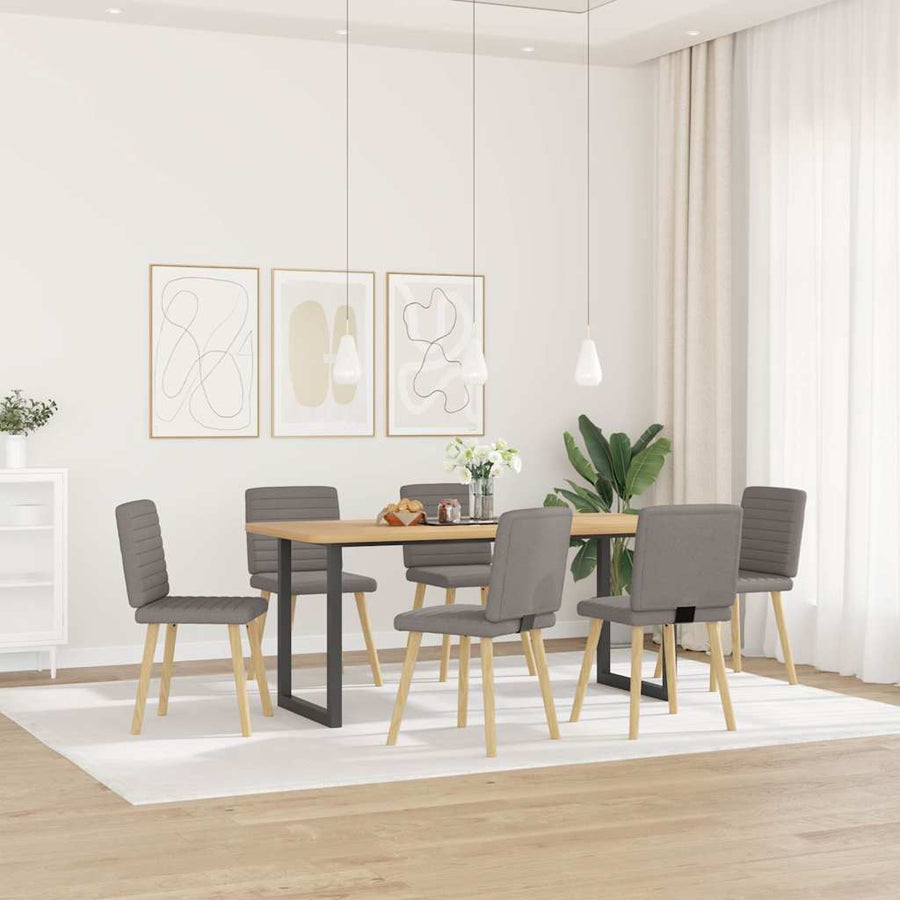 Eetkamerstoelen 6 st stof taupe