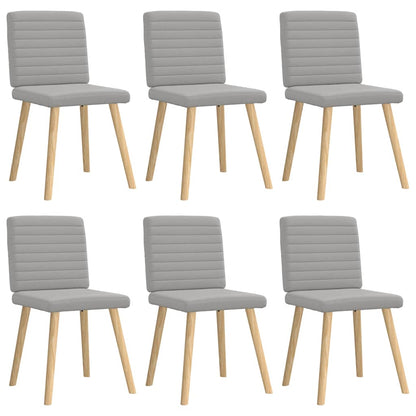 Eetkamerstoelen 6 st stof wolk grijs
