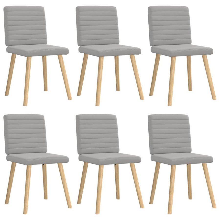 Eetkamerstoelen 6 st stof wolk grijs