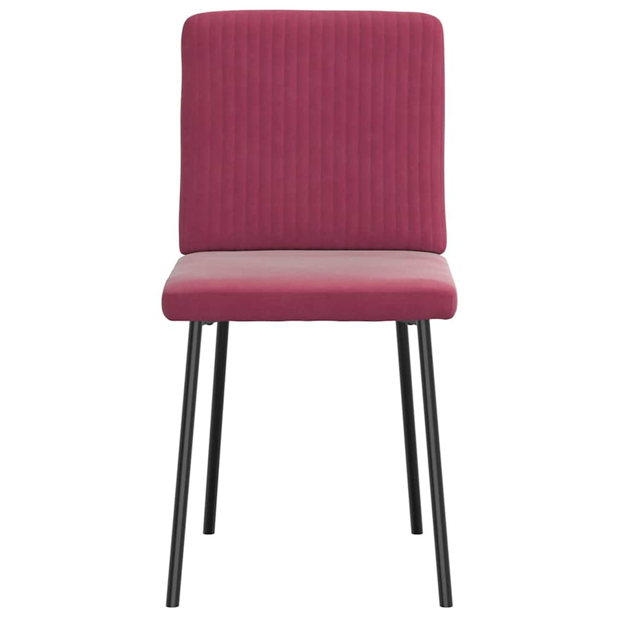 Eetkamerstoelen 6 st fluweel wijnrood