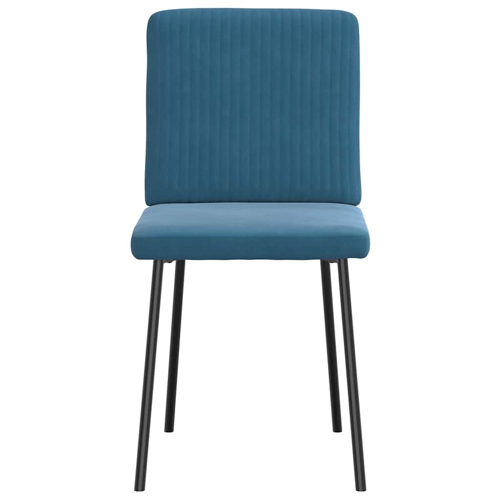 Eetkamerstoelen 6 st fluweel blauw