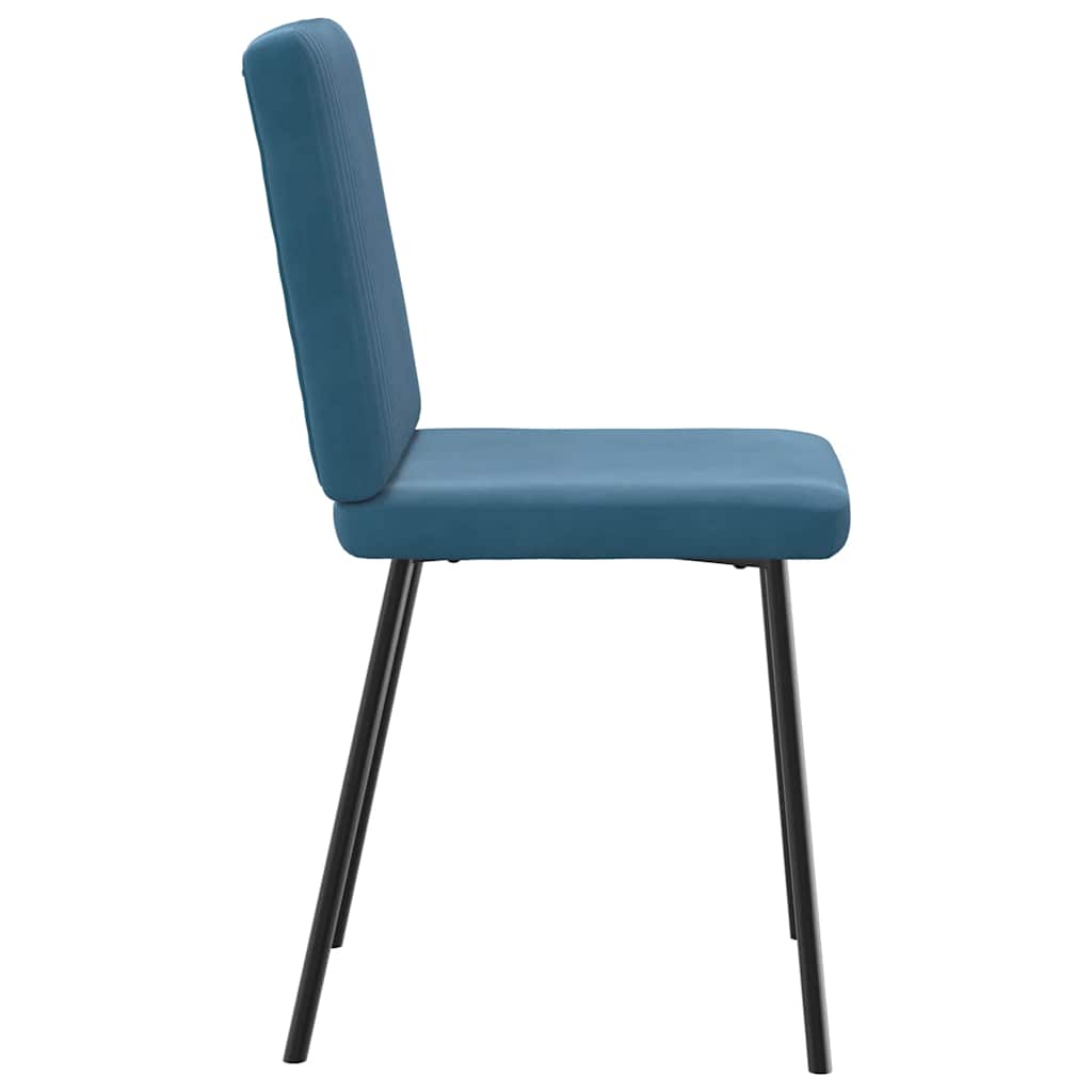 Eetkamerstoelen 6 st fluweel blauw