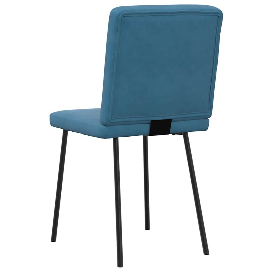Eetkamerstoelen 6 st fluweel blauw
