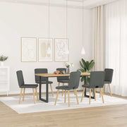 Eetkamerstoelen 6 st donkergrijs stof