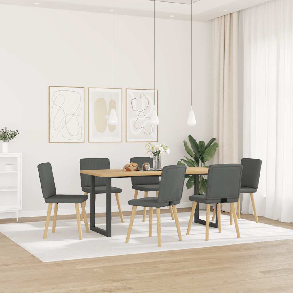Eetkamerstoelen 6 st stof donkergrijs