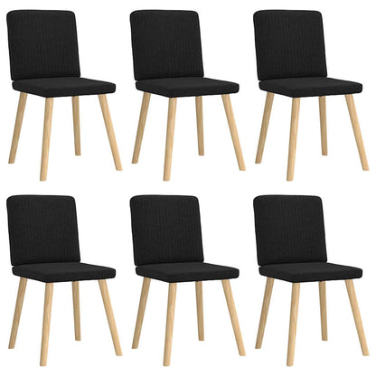 Eetkamerstoelen 6 st stof zwart