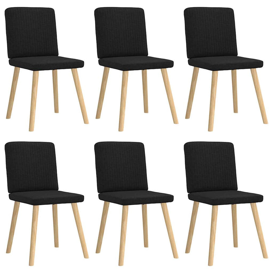 Eetkamerstoelen 6 st stof zwart