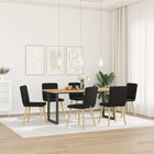 Dining chairs 6 pcs black fabric