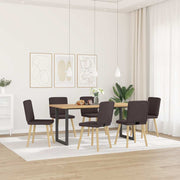 Eetkamerstoelen 6 st donkerbruin stof