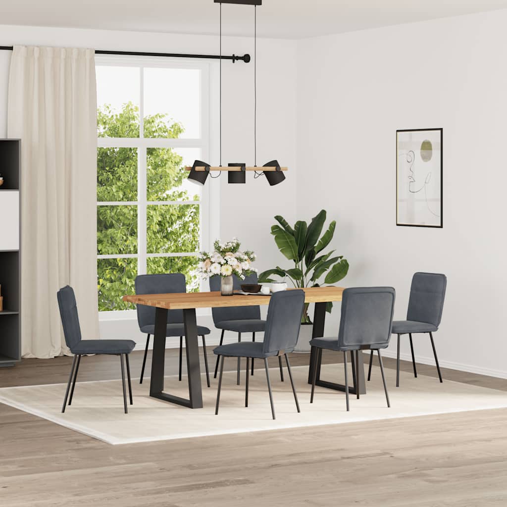 Eetkamerstoelen 6 st fluweel donkergrijs